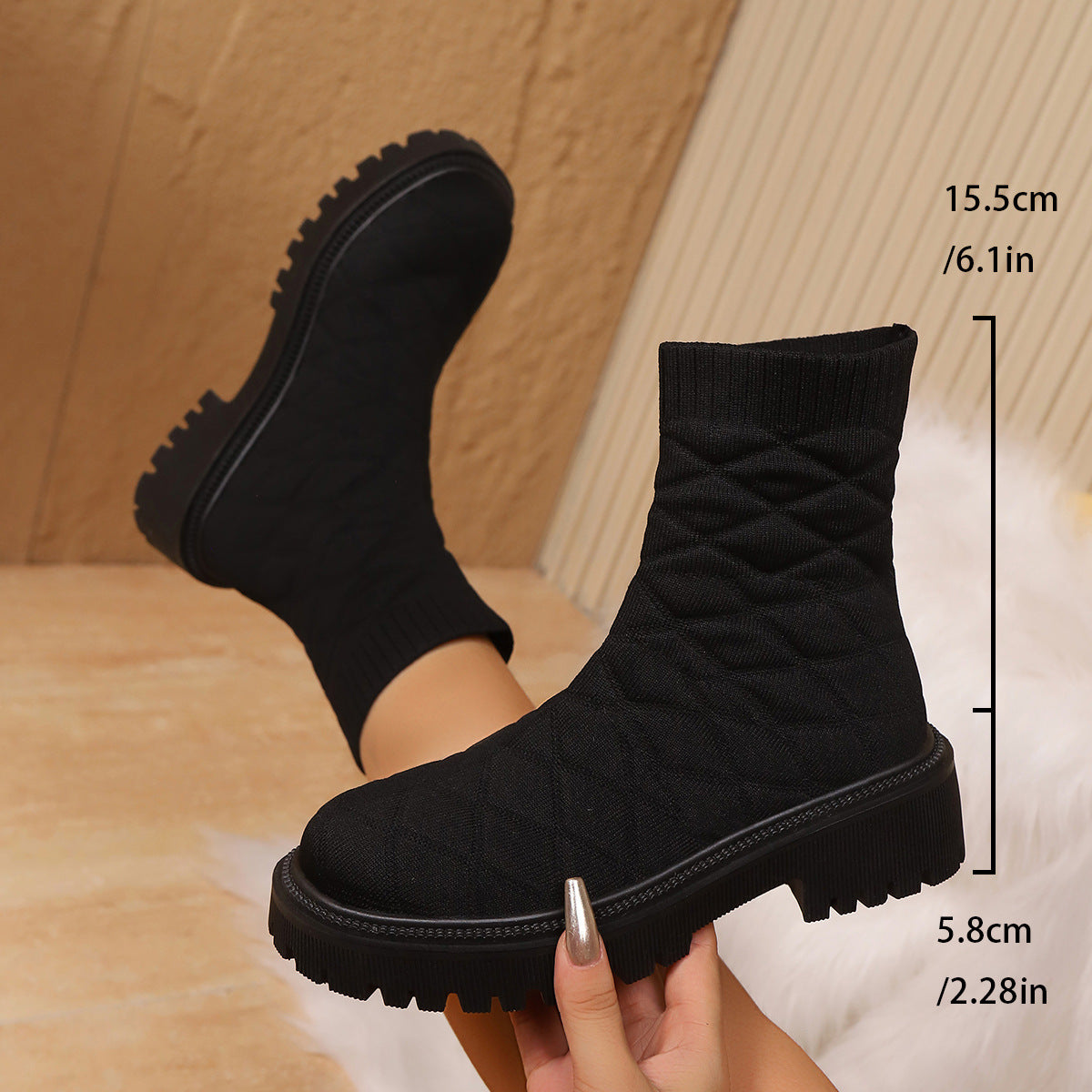Womens Fashionable Plus-size Sports Socks And Ankle Boots