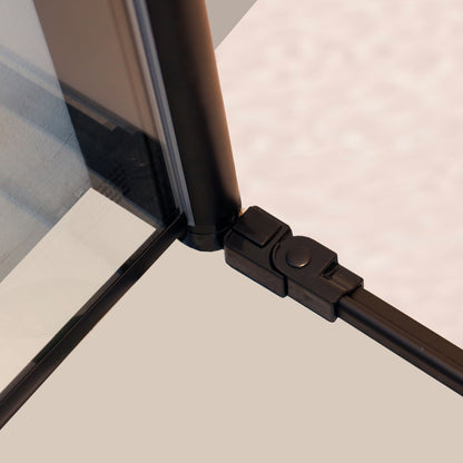 32-33.5in W x 75in H Pivot Single Swing Shower Door, Matte Black, 6mm Glass
