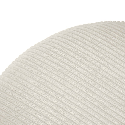 Upholstered Round Ottoman, Beige, Corduroy