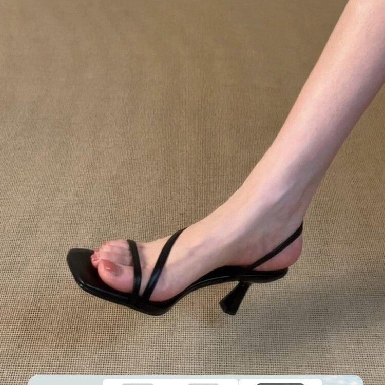2026 Summer New French Elegant Comfort High Heels For Women, Minimalist Open Toe Sandals, Fashion Casual Ladies Shoes