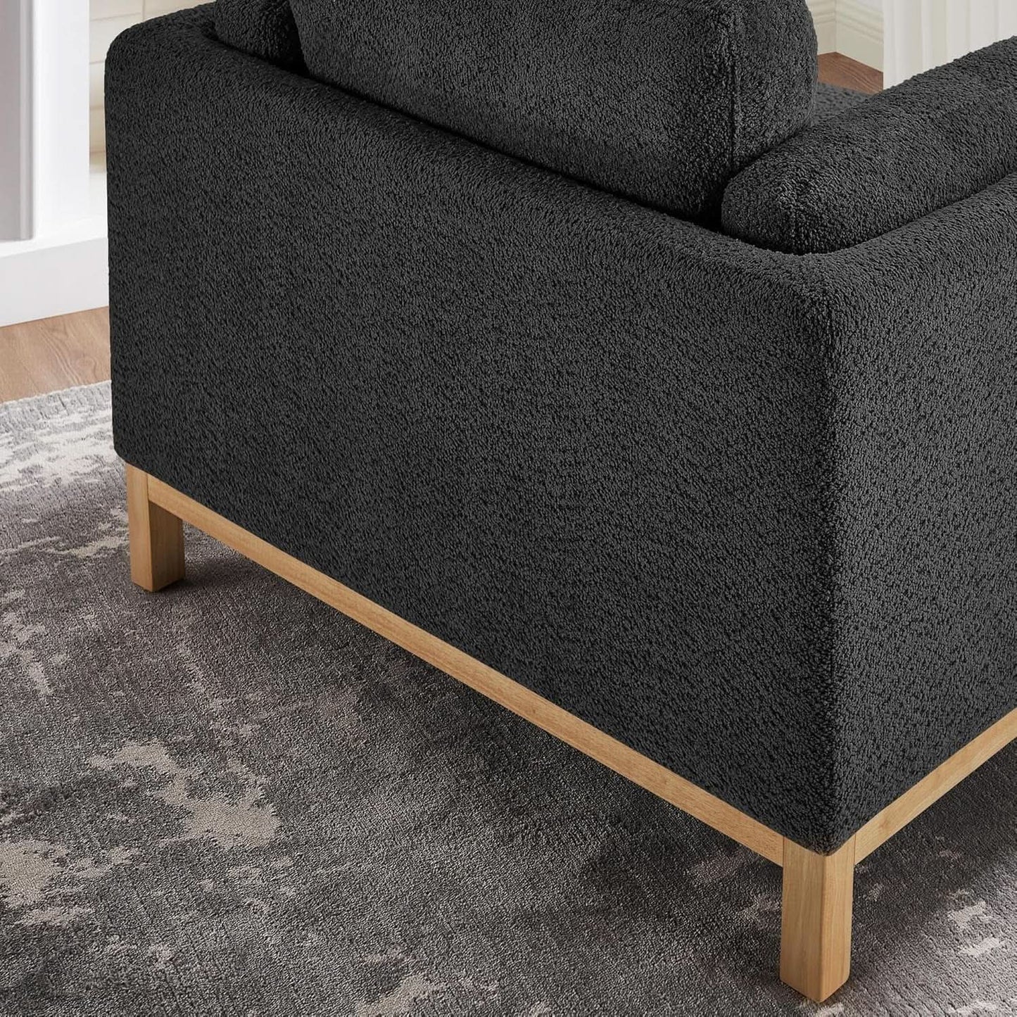 Oversized Accent Chair Dark Grey Upholstered Armchair