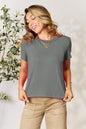 Soft Rayon Crewneck Tee with Short Sleeves