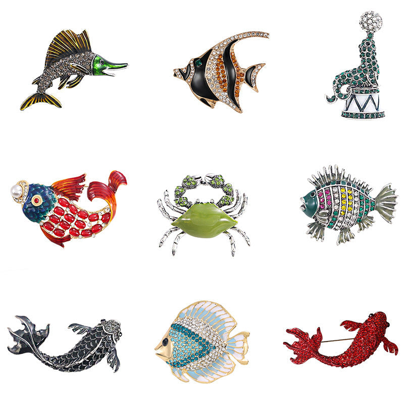 Enamel-dripped Lobster Brooch Accessory For Women