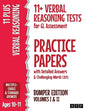 11+ Verbal Reasoning Tests for GL Assessment Practice Papers with Detailed Answers & Challenging Words Lists Bumper Edition: Volumes I & II (Ages 10-1 - Paperback