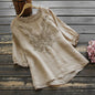 Fashion Cotton Plus Size Loose Embroidered T-shirt