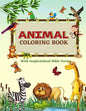 Animal Coloring Book: Fun Learning Relaxation Activity Coloring Workbook For Children - With Kid Friendly Inspirational, Easy To Learn, Bibl - Paperback