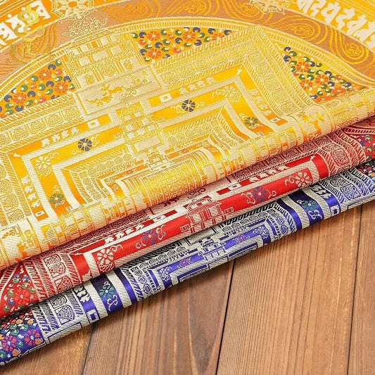 72CM Tibetan Ethnic Style Embroidered Brocade Tablecloth Household Indoor Buddhist Hall Offering Ornaments Religious Article