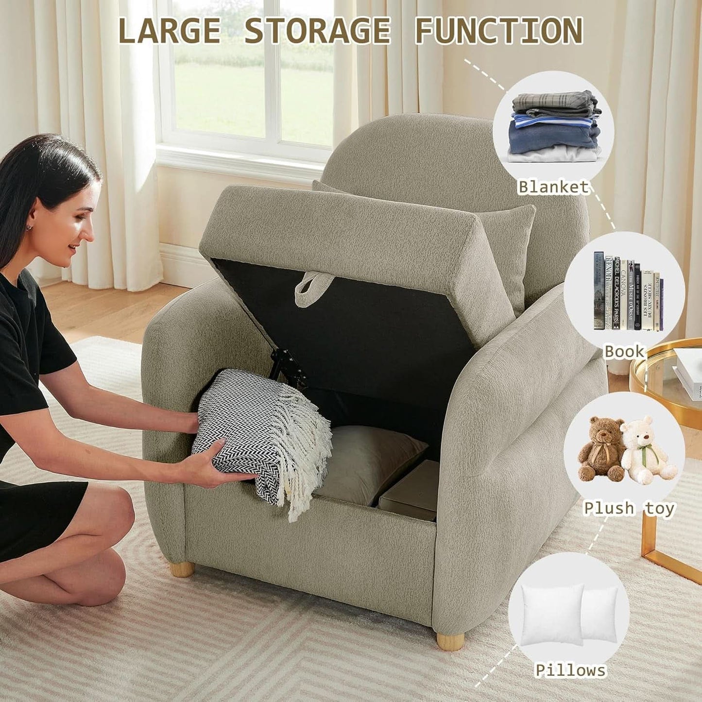 Gray 33.5 Inch Luxuriously Textured Modern Armchair