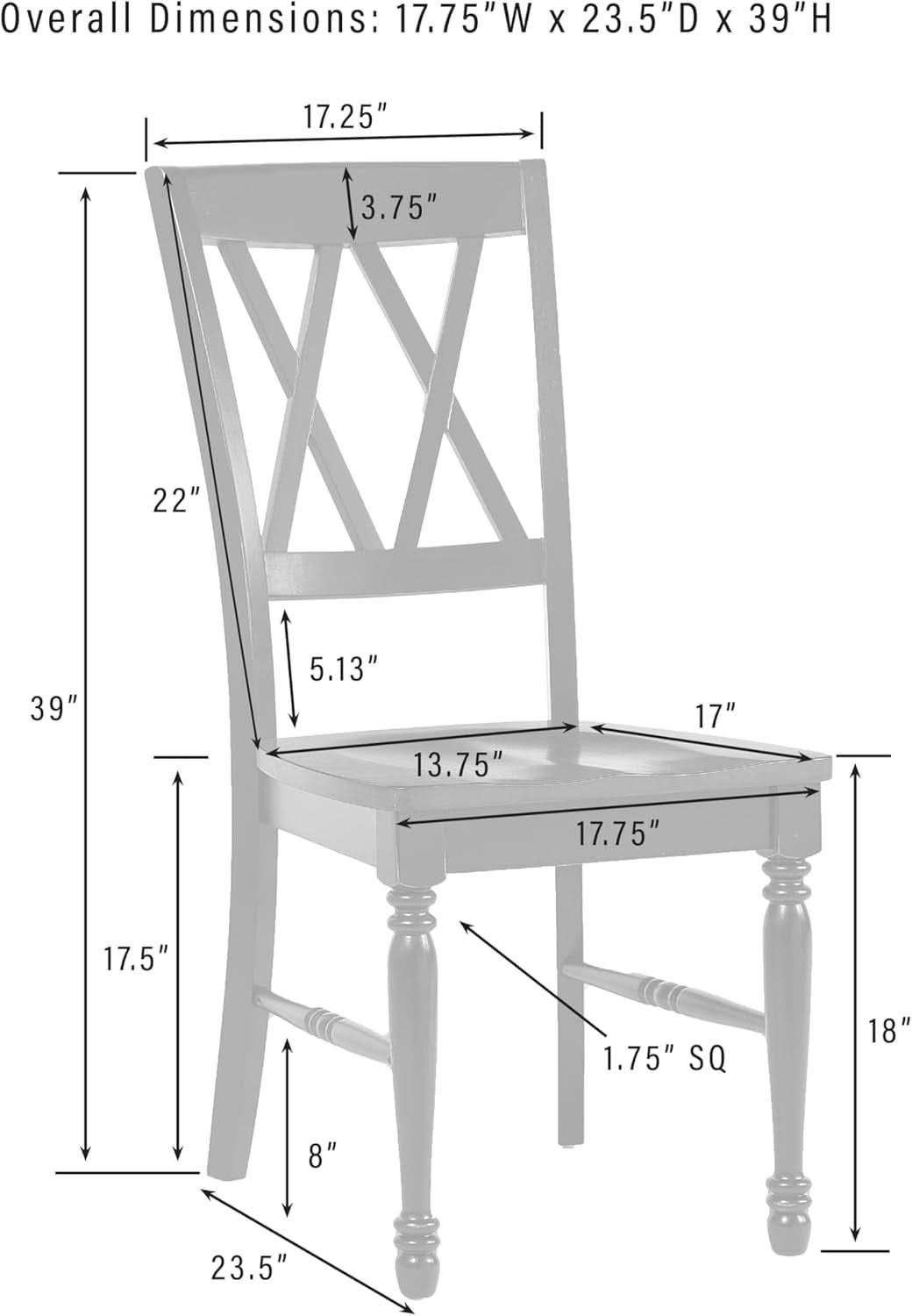 Shelby Distressed White X Back Dining Chairs Set Of 2