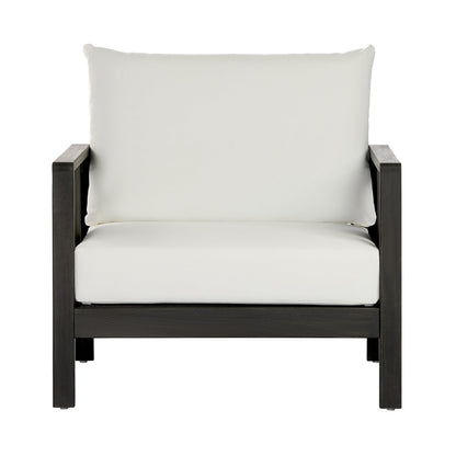 Outdoor Sofa Set Acacia Wood Textilene 4 Piece Gray White Seats 4