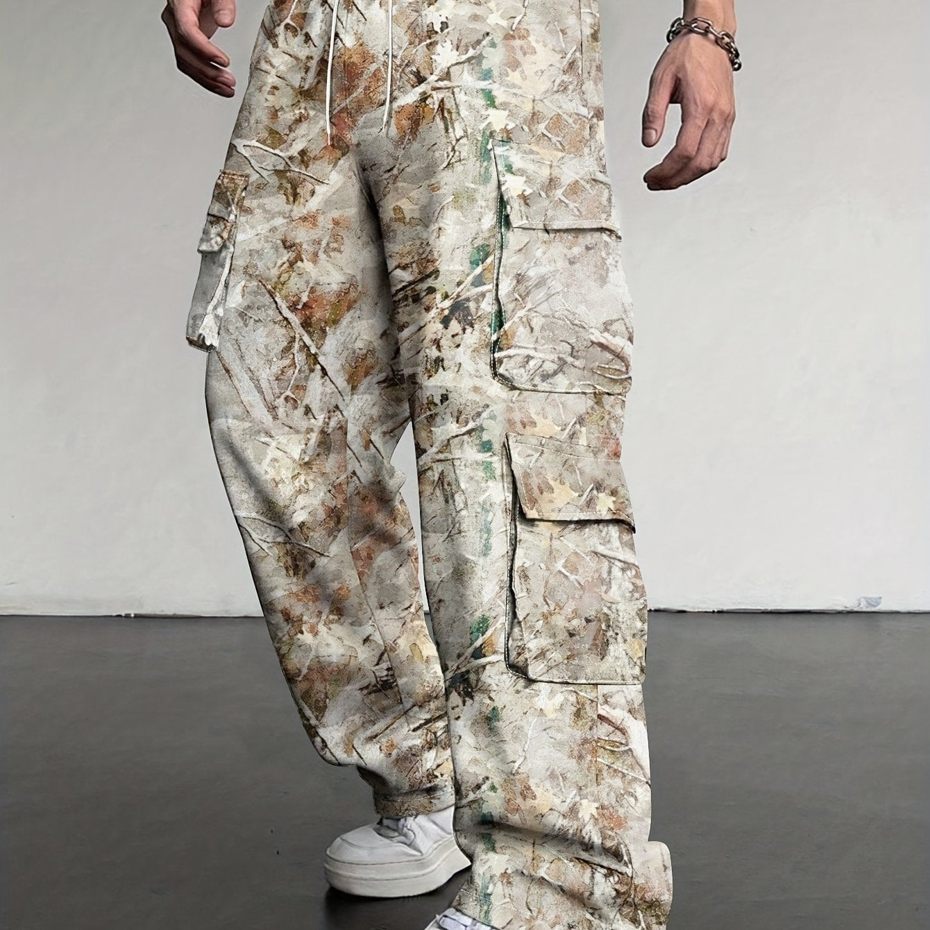 Mens Loose Fit Work Pants With A Drawstring