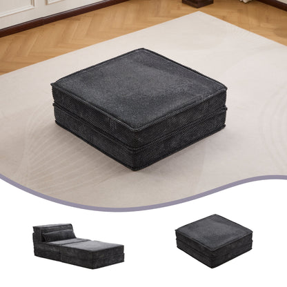 Floor Seat Modular Circle Fleece Dark Gray Ottoman 39 In