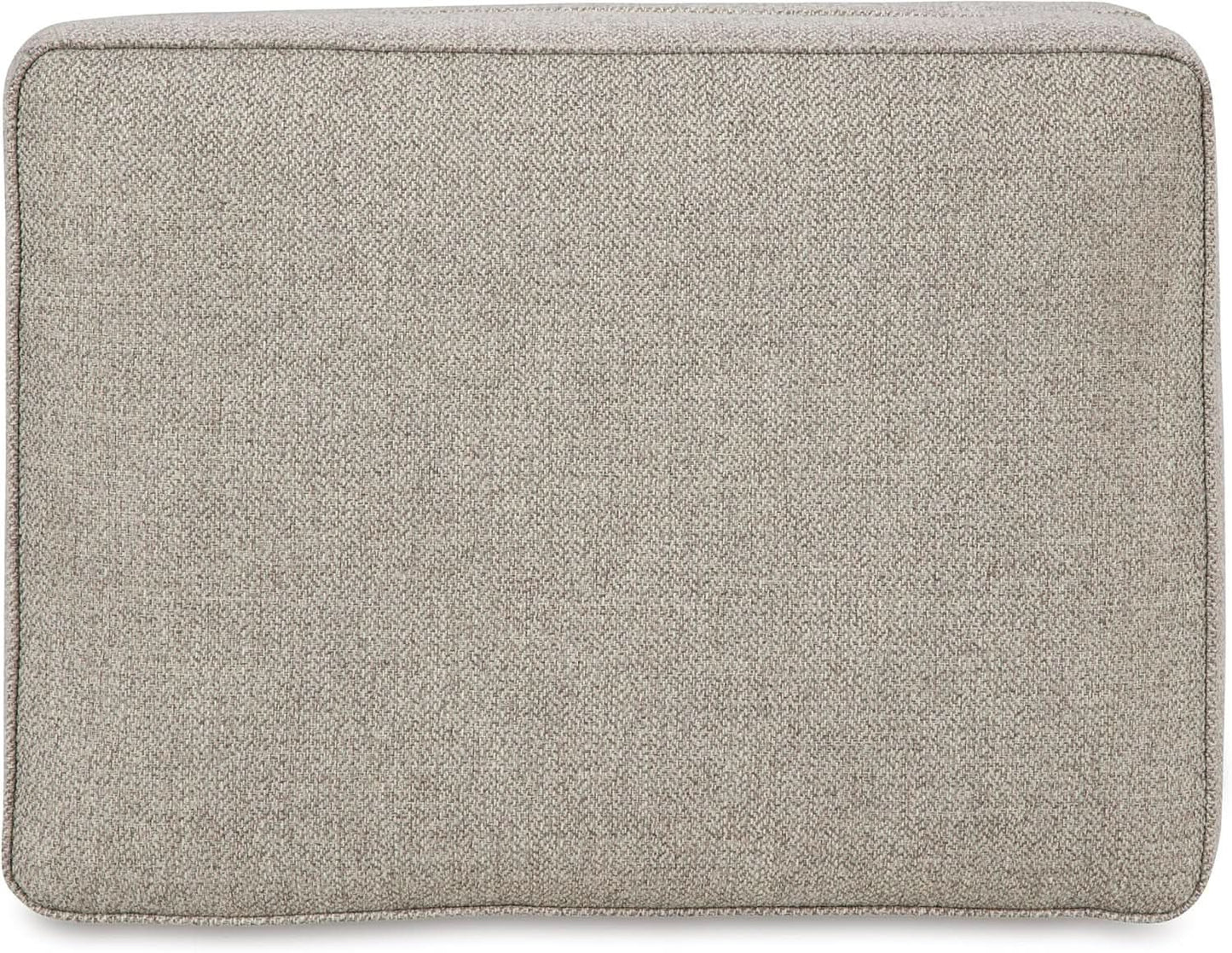 Rectangular Upholstered Ottoman Light Brown Bun Legs