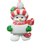 Snow Kid Ornament - Girl - Striped Hat