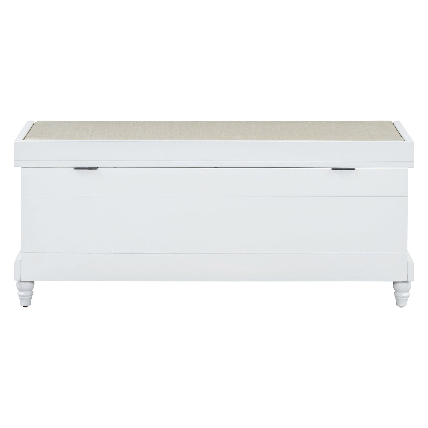 Entry Bench Fluted MDF White Cushioned Seat 3 Drawers 44x16x19