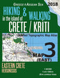 Hiking & Walking in the Island of Crete/Kriti Map 3 (East) Detailed Topographic Map Atlas 1: 50000 Eastern Crete Hersonissos Greece Aegean Sea: Trails - Paperback