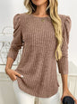 Round Neck Puff Sleeve T-Shirt