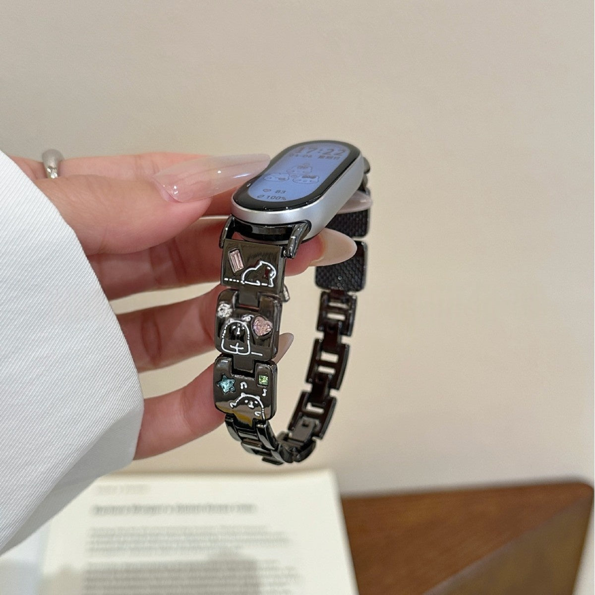 Capybara Themed Colored-diamond Metal Watch Bracelet