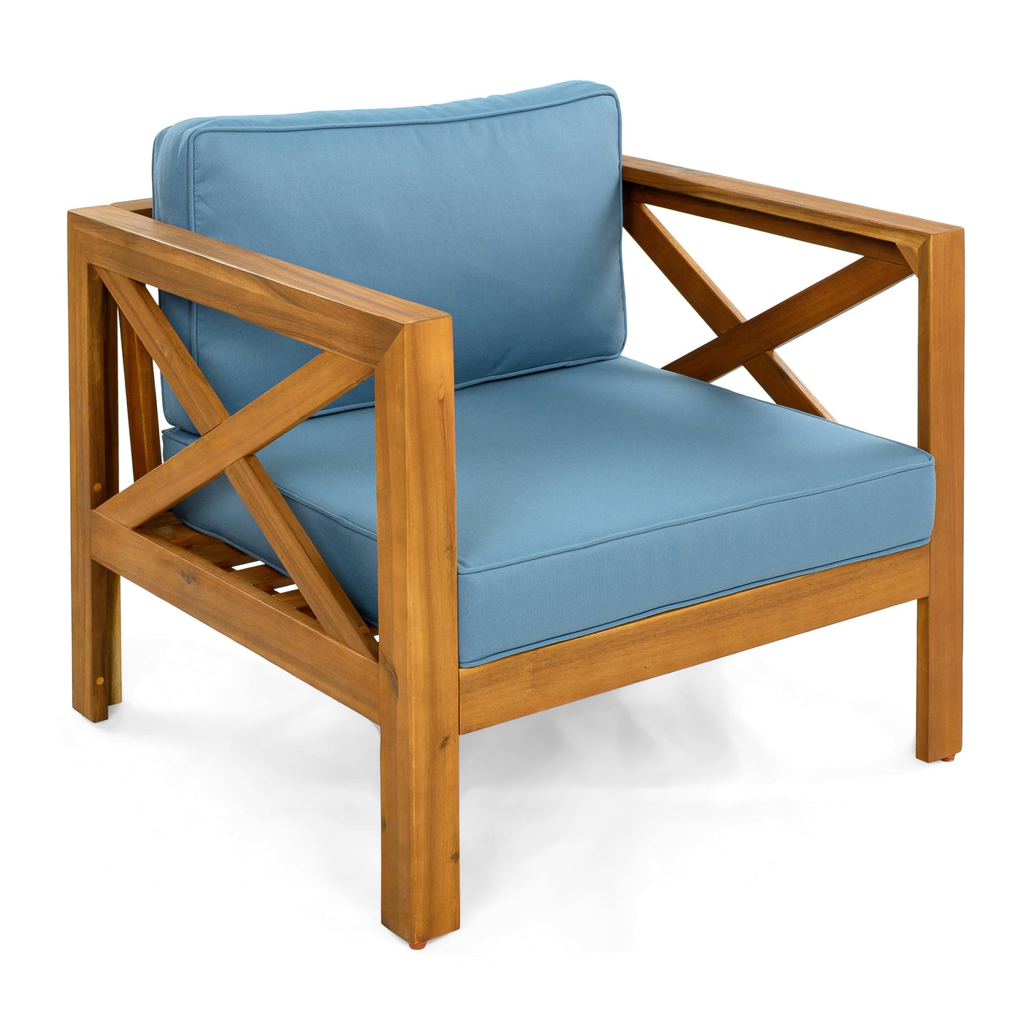 Outdoor Conversation Set Acacia Wood 3 Piece Club Chairs