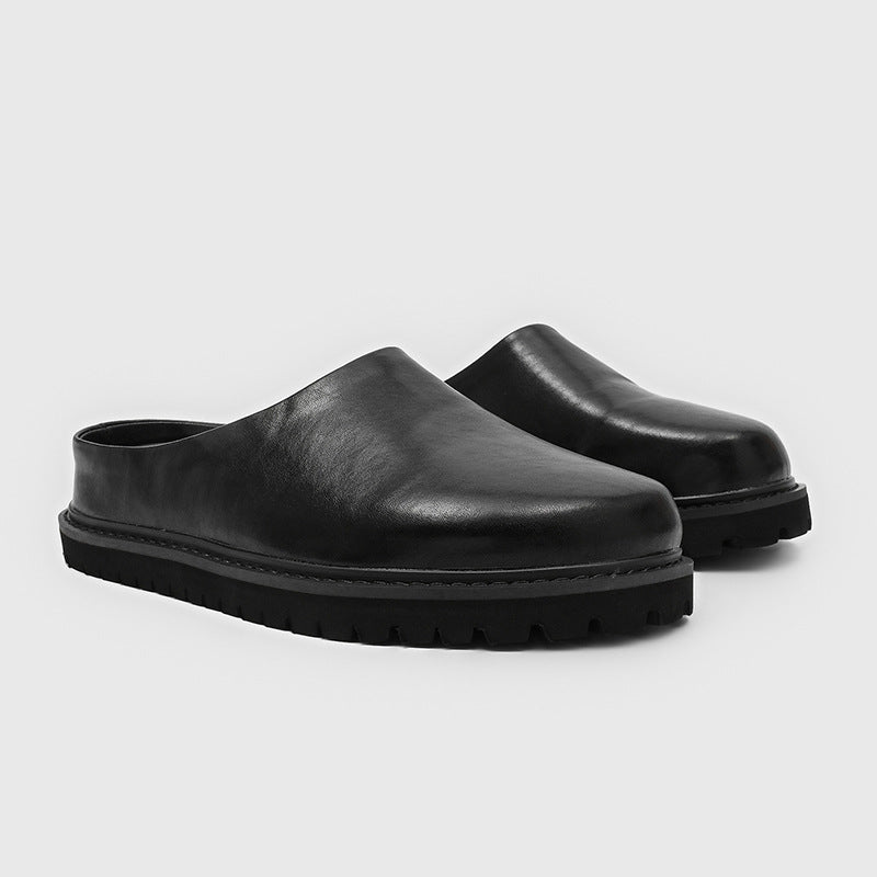 Retro Chunky-Soled Elevator Slip-On Casual Outdoor Slippers