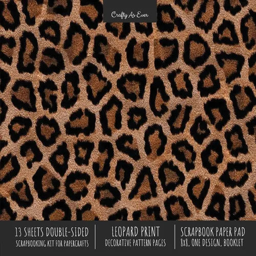 Leopard Print Scrapbook Paper Pad 8x8 Scrapbooking Kit for Cardmaking Gifts, DIY Crafts, Printmaking, Papercrafts, Decorative Pattern Pages - Paperback