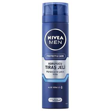 Nivea Men Protect & Care Shaving Gel for Dry Skin - 6.76 fl oz, Dermatologically Tested