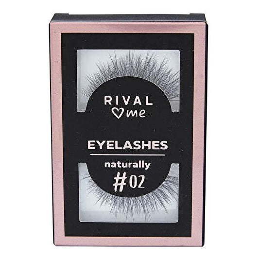 Rival Loves Me False Eyelashes No:02 Naturally - Natural, Lightweight, Eyelash Adhesive Included
