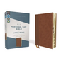 Niv, Personal Size Bible, Large Print, Leathersoft, Brown, Red Letter, Thumb Indexed, Comfort Print - Imitation Leather