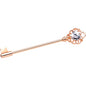 Clear CZ Heart Rose Gold PVD Filigree Key Industrial Barbell 32mm