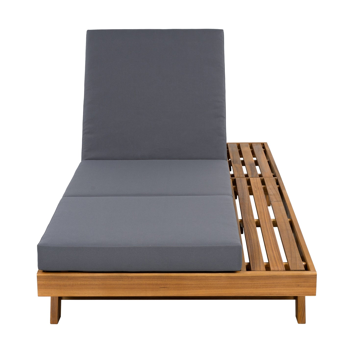 Chaise Lounge Acacia Wood Teak 79" 4 Position Adjustable