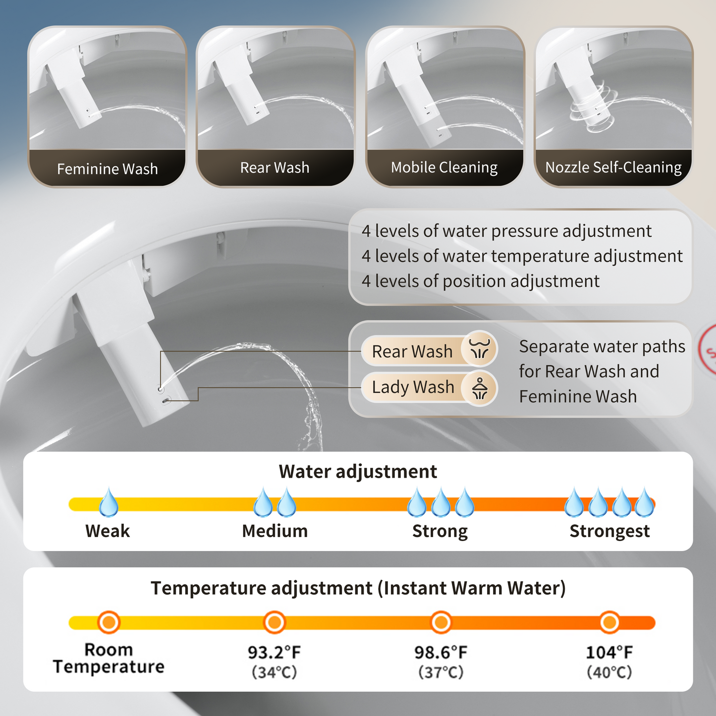 Tankless Smart Toilet With Bidet Built In, One-piece Bidet Toilet Seat, Auto ...