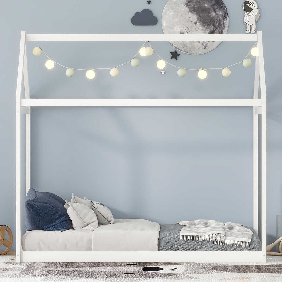 Wooden House Shaped Bed