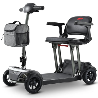 Mobility Scooter Folding Lightweight Metal Gray USB Port Travel Compact