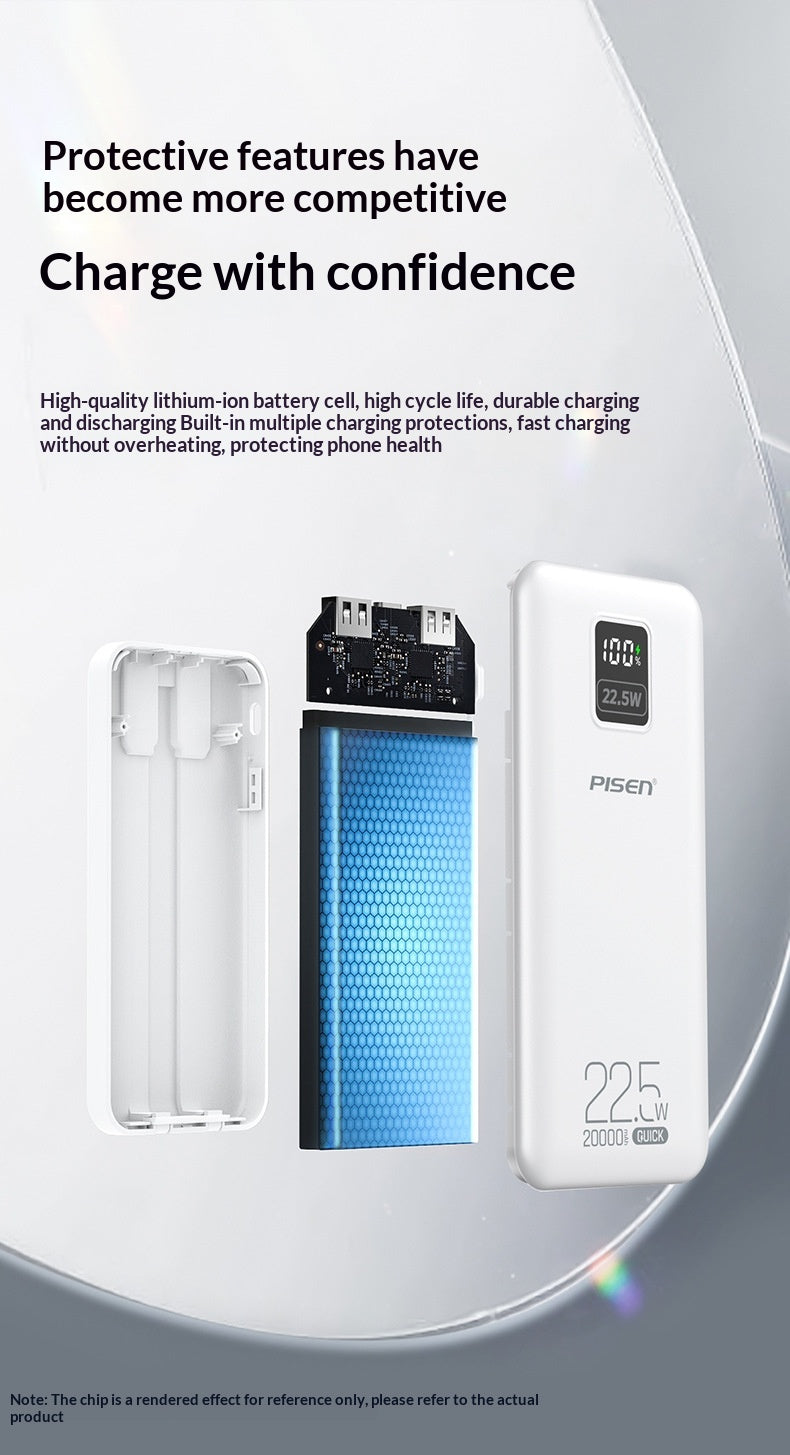 High-Capacity LED-Display Portable Power Bank