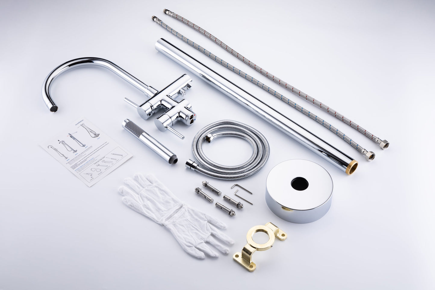 Single Handle Floor Mounted Tub Faucet Chrome
