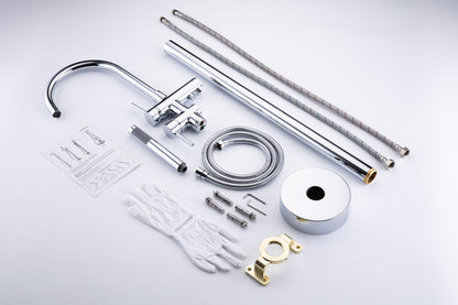 Single Handle Floor Mounted Tub Faucet Chrome