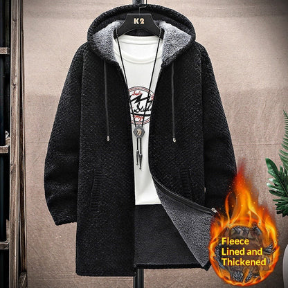 Men's Mid-Length Knitted Cardigan Coat Casual And Versatile