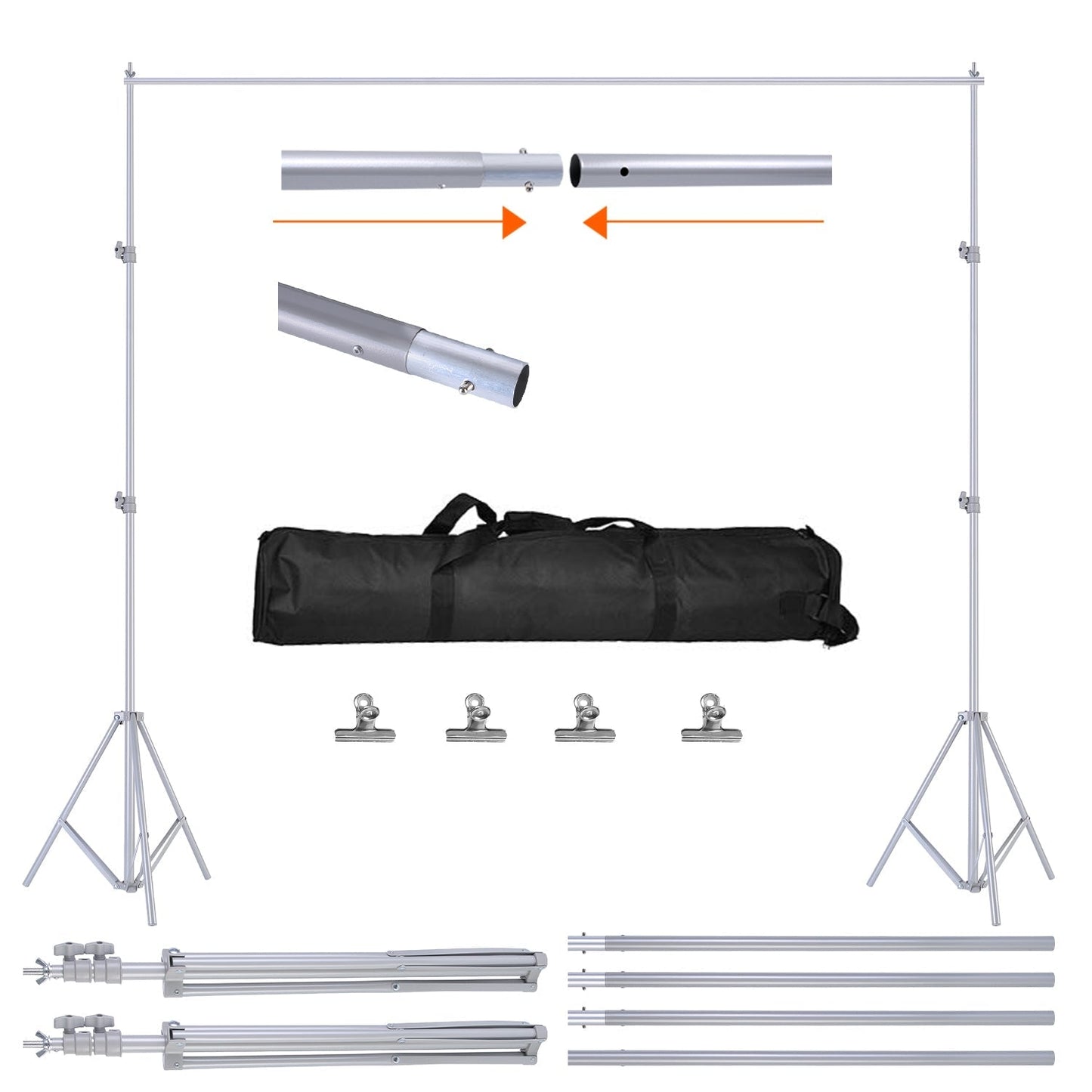 6.5×10ft Photography Backdrop Stand – Adjustable Studio Support Set