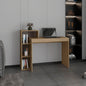 43in Wide Four Shelves Writing Desk, Home Office, Living Room, Natural Oak