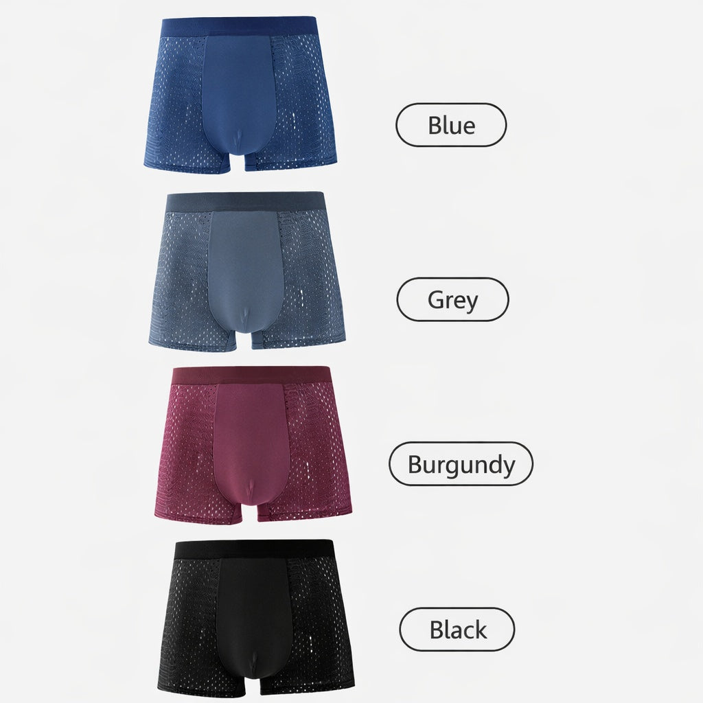 Men S Ice Silk Mesh Boxer Briefs  Breathable Ventilated Micro Mesh Underwear Lightweight Cooling Summer Trunks For Men