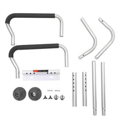 Toilet Safety Rail Frame Aluminum 300 LB Adjustable Width Height Padded Arms