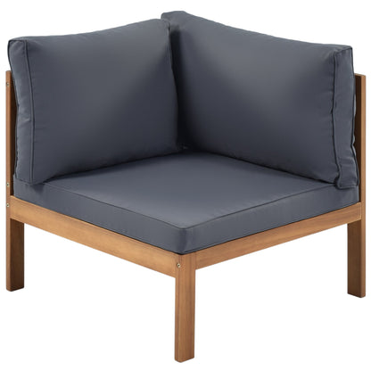 Outdoor Sofa Set Acacia Wood Gray Sectional Japanese Style Water-Resistant