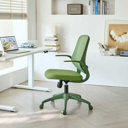 Ergonomic Office Chair Mesh High-Back Green 350 LB Flip-Up Arms Swivel