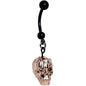 Glam Skull Halloween Dangle Belly Ring Created with Crystals