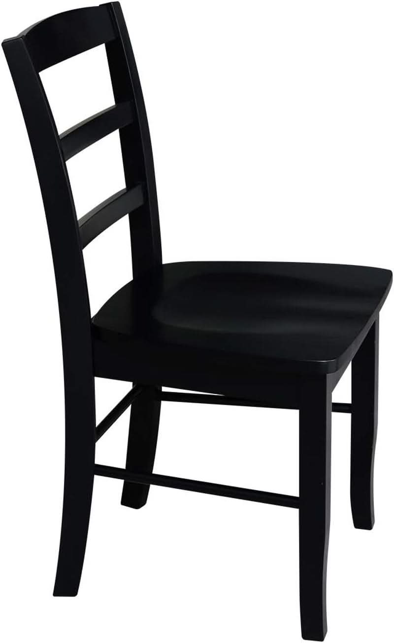 Set Of 2 Black Madrid Ladderback Dining Chairs For Kitchen