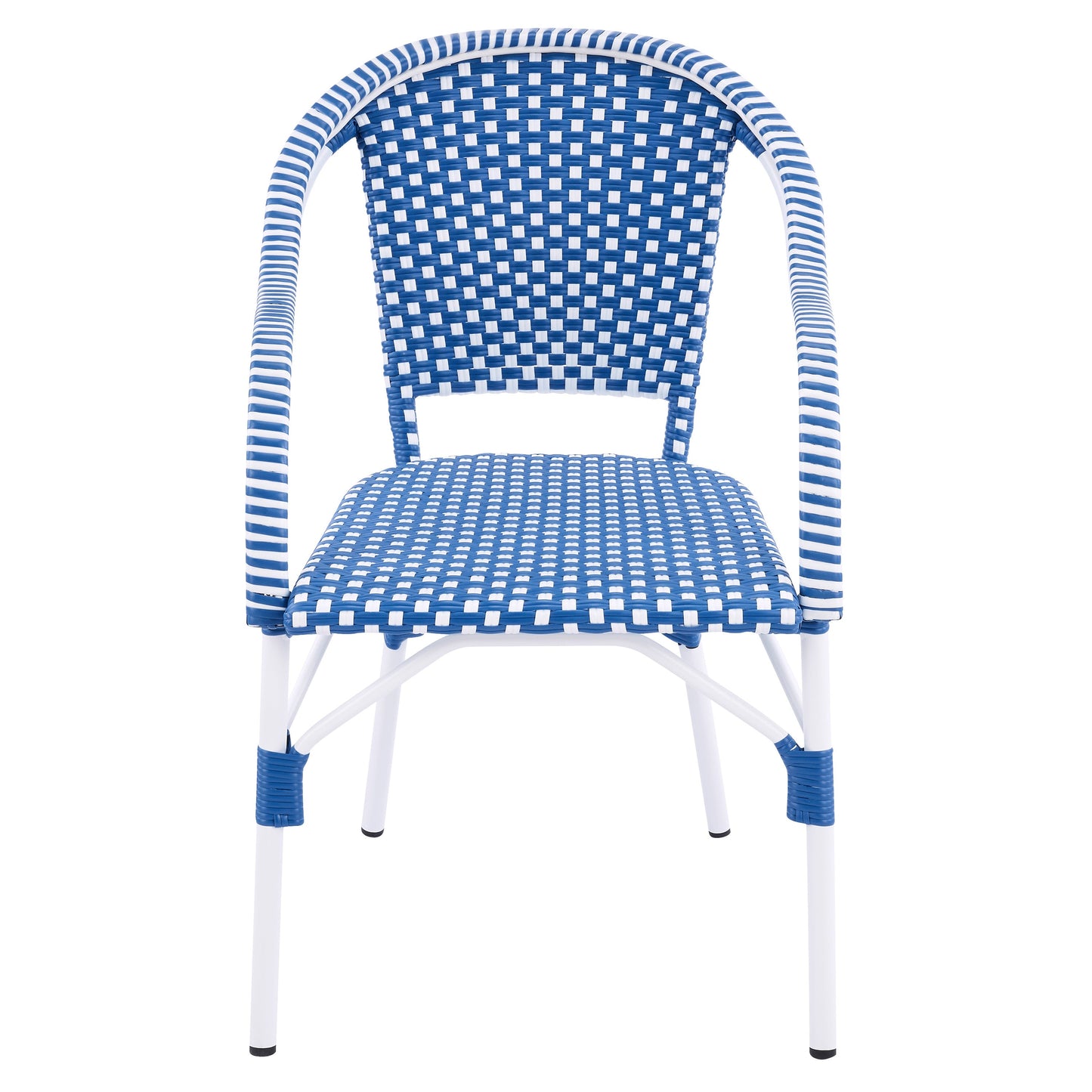 Outdoor Bistro Chairs Patio Dining Chairs Aluminum Frame PP Rattan Armchairs Set of 2