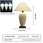 Japanese Ceramic Table Lamp with Fabric Shade