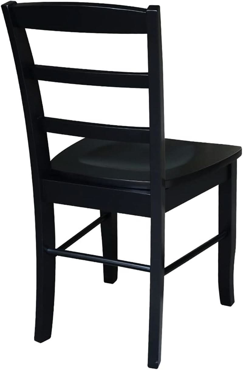 Set Of 2 Black Madrid Ladderback Dining Chairs For Kitchen