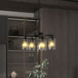 6/9-Light Modern Farmhouse Chandelier | Black, Chrome or Gold with Clear Glass Shades — Adjustable Height, Dimmable, Dining Room & Kitchen Island