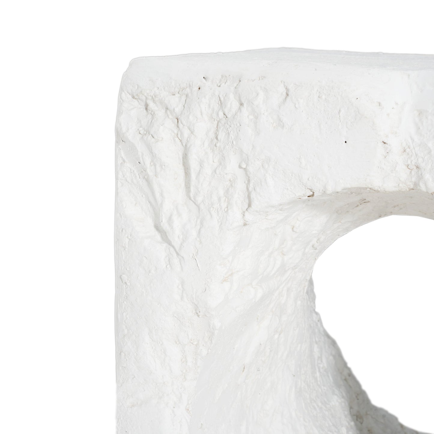 Outdoor Side Table Square MGO White Cave Texture 16.5x17.85in